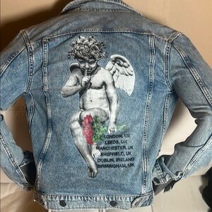 H&M Divided Young Thug Cherub Blue Denim Jacket RARE Size XS